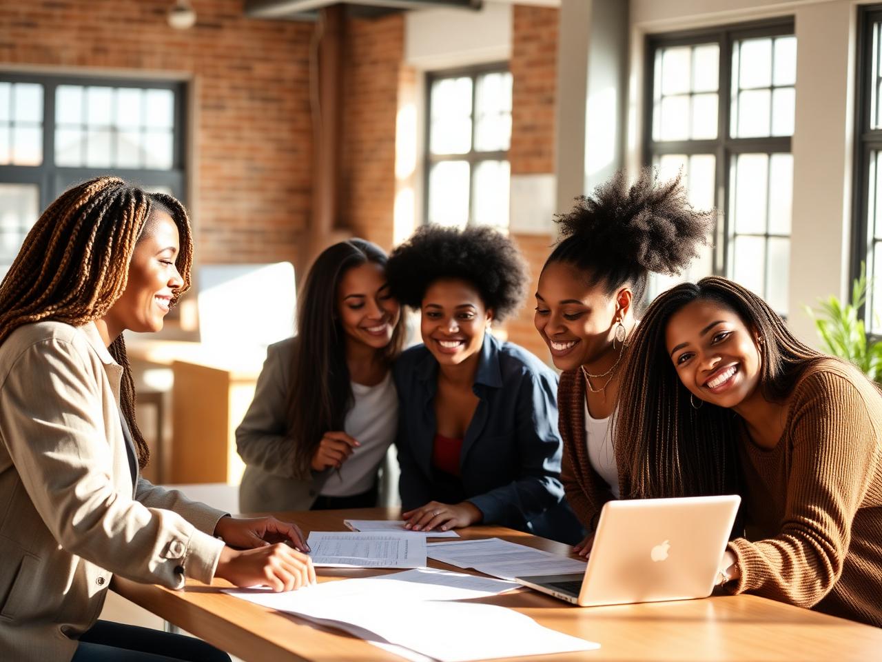 Nonprofit team collaborating around a table