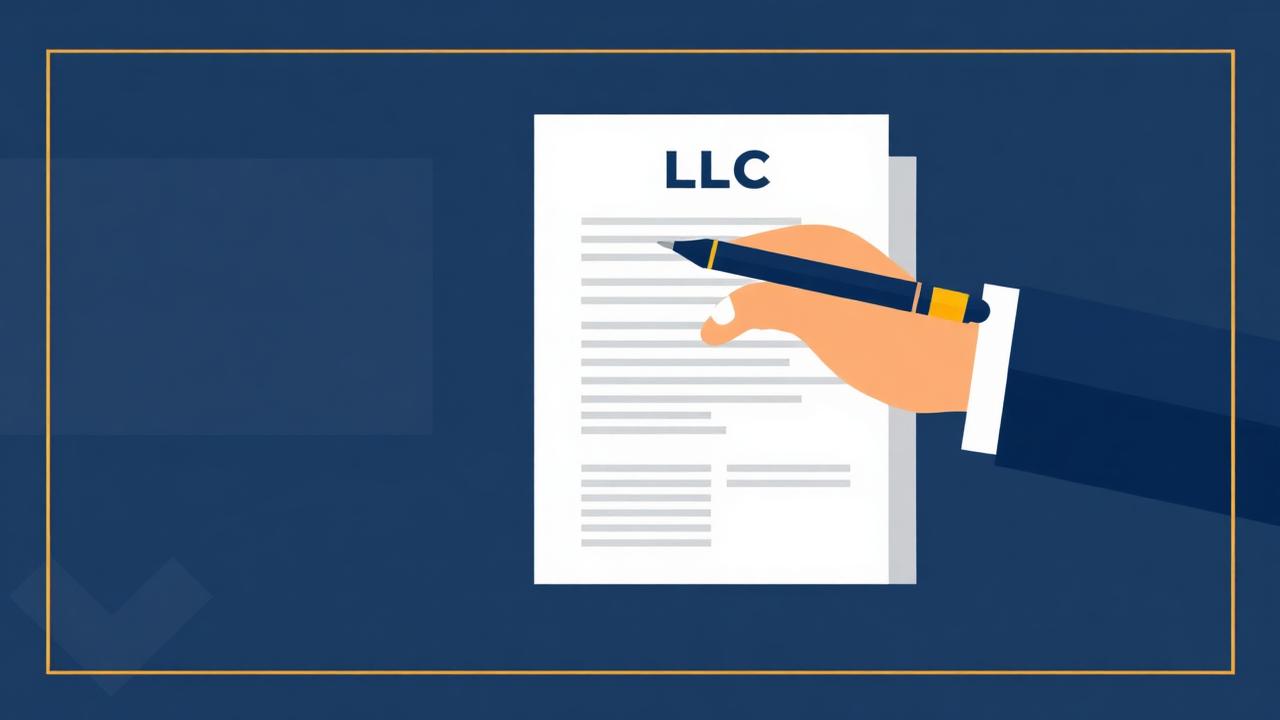 LLC operating agreement document being signed